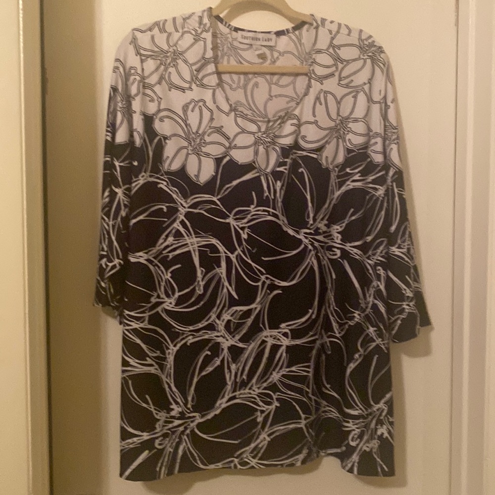 Pretty white and black floral